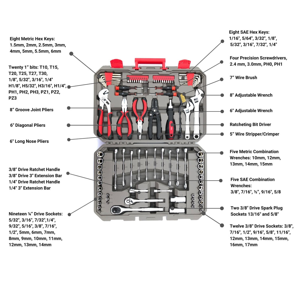 Apollo Tools 95-Piece Metric & SAE Mechanics Tool Set — DT1242