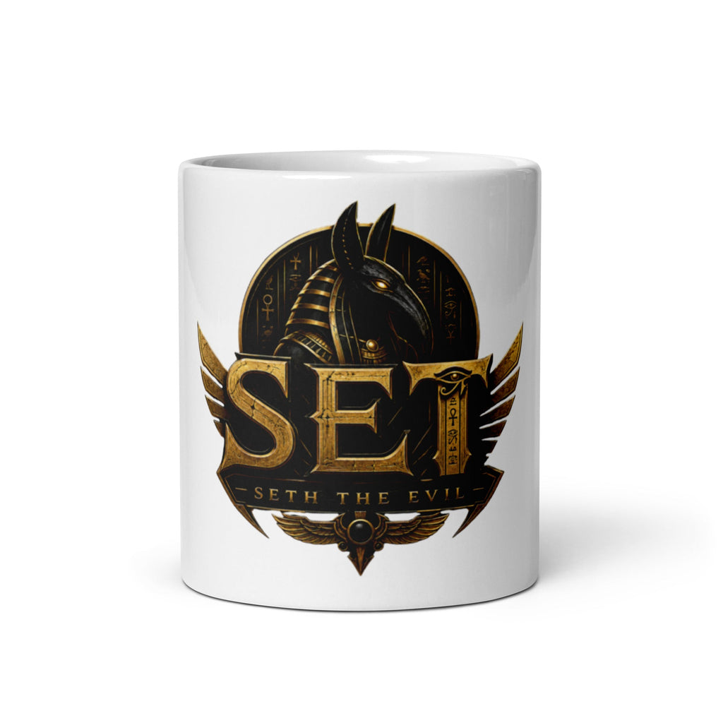 Black-and-gold SET Palace Crest on white 11 oz mug — front; supplier mockup