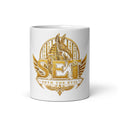 Palace Crest Mug — gold-tone SET Anubis crest, front view